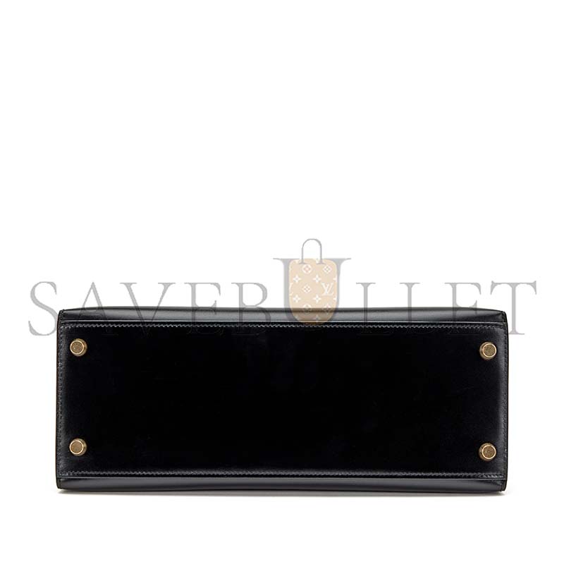 HERMÈS MASTER BLACK BOX KELLY 28 GOLD HARDWARE (28*22*10cm)